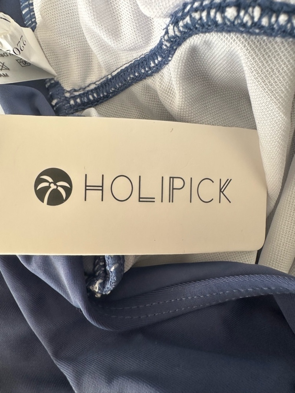 Holipick Navy Halter One-Piece with Striped Waist - Picture 8 of 8